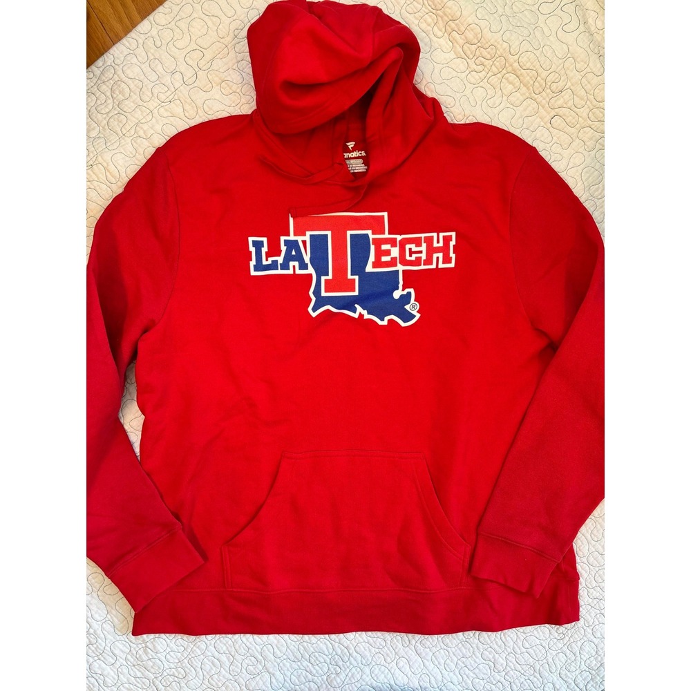 Fanatics Men's Red LA Tech Bulldogs Hoodie Pullover Sweatshirt 2XL NWOT #56